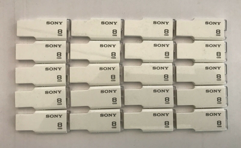 Sony 8GB Micro Vault M-Series USB Flash Drive White USM8GM, 20 Lot